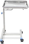 Adjustable Stainless Steel Mayo Tray Stand - Height Adjustable Trolley for Medical, Dental, Tattoo, Spa, and Salon Equipment - Versatile & Durable