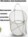 304 Stainless Steel Sterilization Basket, 0.24in Mesh Lab Instrument Holder, Perforated Basket for Medical & Laboratory Use (40x30cm)