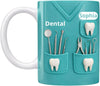 Dental Coffee Mug Featuring Dental Equipment Designs, Personalized Custom Coffee Mug, Gift For Dentists, Dentist Gifts For Men Women, Graduation Gifts For Dental Students