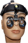 Dental Loupes, 2.5X Surgical Binocular Loupes Optical Glass Lab Equipment Magnifiers Leather Headband Medical Loupe with LED Headlight