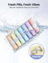 Magnetic Weekly Pill Organizer 2 Times a Day, AM PM Pill Box 7 Day, Removable Large Twice Medicine Pill Case, Medication Container Holder for Vitamins and Supplements, Rainbow