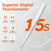 Digital Thermometer for Adults and Kids, Fast Reading Digital Thermometer with LED Display, Medical Grade Rechargeable Oral Thermometer for Adults with Portable Charging Case and Fever Alarm