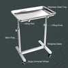 Adjustable Stainless Steel Mayo Tray Stand - Height Adjustable Trolley for Medical, Dental, Tattoo, Spa, and Salon Equipment - Versatile & Durable