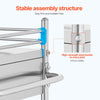 VEVOR Lab Rolling Cart, 3-Shelf Stainless Steel Rolling Cart, Lab Serving Cart with Swivel Casters, Dental Utility Cart for Clinic, Lab, Hospital, Salon, 26.38"x15.55"x34.13"