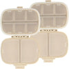 2pcs 8-Compartment Portable Double-Layer Airtight Pill Organizer Case, Travel and Daily Medicine Storage Box, Beige Multi-Grid Dispenser for Supplements and Tablets
