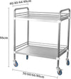 Slim Utility Trolley Cart for Dental Lab & Hospital - 2/3 Layer Stainless Steel Instrument Storage Assembled Surgical Hand Truck Equipment Solutions,