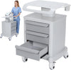 Generic Mobile Ultrasound Trolley Cart 110LBS Load Equipment Organizer Trolley with 3 Drawers 4 Wheels for Hospital Dental Clinics Beauty Salons