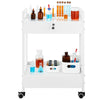 VEVOR Lab Rolling Cart, 3-Shelf Stainless Steel Rolling Cart, Lab Serving Cart with Swivel Casters, Dental Utility Cart for Clinic, Lab, Hospital, Salon, 26.38"x15.55"x34.13"