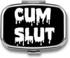 Cum Slut Metal 2 Compartment Pill Organizer Portable Pill Box for Pocket Daily Portable Medicine Vitamin Tablet Storage