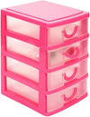 Multi Layer Plastic Storage Box Hair Accessories Jewelry Smile Drawer Cabinet Office Desktop 4 Stack & Carry Multipurpose Portable Container Handled Organizer