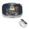 Square Round Pill Case Pirate Characters Pill Box Daily 2 Compartment Travel Pill Container for Pocket Purse Portable Medicine Cod Liver Oil Storage Box 2 Times a Day Pill Organizer