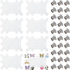 WEBEEDY 8 Pcs Badge Buddy Pin Holders with 30 Locking Pin Backs Acrylic Vertical Display Holders with 9 Holes for Nurse Medical Assistant Office Employee Identification Card Displaying Accessories