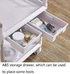 Movable Hand Trucks Household Serving Cart Lab Equipment Cart with 2 Abs Drawers,2 Shelf Dental Beauty Spa Rolling with Silent Wheels/Beige/73X53X90Cm,