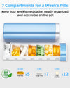 Betife Travel Pill Organizer Weekly 7 Day, Compact Daily Pill Box, Portable Medicine Case, Cute Pill Holder for Vitamins Supplements, Drawer-Shaped Pills Organizer