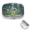 Square Round Pill Case Light Blue Pizza Slice Pill Box Daily 2 Compartment Travel Pill Container for Pocket Purse Portable Medicine Cod Liver Oil Storage Box 2 Times a Day Pill Organizer