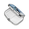 Square Round Pill Case Light Blue Pizza Slice Pill Box Daily 2 Compartment Travel Pill Container for Pocket Purse Portable Medicine Cod Liver Oil Storage Box 2 Times a Day Pill Organizer
