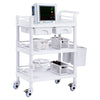 VEVOR Medical Mobile Trolley Cart with 2 Drawers & 3 Trash Cans, 2 Tiers Beauty Salon Rolling Trolley with 4 Silent Wheels & 2 Dirts Bucket & Bowl, Medical Utility Cart for Hospital Dental Clinic Lab