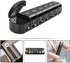 Housoutil Weekly Medicine Organizer Pill Box, Detachable 7-Compartment Portable Medicine Case, Black, 241mm X 44mm X 26.5mm, Daily Use Pill Storage for Travel and Home