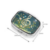 Square Round Pill Case Light Blue Pizza Slice Pill Box Daily 2 Compartment Travel Pill Container for Pocket Purse Portable Medicine Cod Liver Oil Storage Box 2 Times a Day Pill Organizer