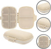 2pcs 8-Compartment Portable Double-Layer Airtight Pill Organizer Case, Travel and Daily Medicine Storage Box, Beige Multi-Grid Dispenser for Supplements and Tablets