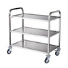 VEVOR Lab Rolling Cart, 3-Shelf Stainless Steel Rolling Cart, Lab Serving Cart with Swivel Casters, Dental Utility Cart for Clinic, Lab, Hospital, Salon, 26.38"x15.55"x34.13"