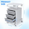Generic Mobile Ultrasound Trolley Cart 110LBS Load Equipment Organizer Trolley with 3 Drawers 4 Wheels for Hospital Dental Clinics Beauty Salons