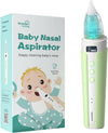 Electric Nasal Aspirator for Baby, Nose Sucker for Baby with IPX6 Waterproof, Self-Cleaning, Adjustable Nose Suction for Toddlers, Built-in Music & Light Soothing, Green