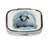 Square Round Pill Case Pirate Characters Pill Box Daily 2 Compartment Travel Pill Container for Pocket Purse Portable Medicine Cod Liver Oil Storage Box 2 Times a Day Pill Organizer