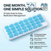Monthly Pill Organizer with Lid 31 Removable Daily Pills Box Pods Date Reminder One Month 1 Time a Day Travel Portable Large Medicine Case Easy-Open for Vitamins Medications Supplement Fish Oil(#1)