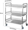 Movable Hand Trucks Trolley Cart Dental Lab Cart,2/3 Layers Stainless Steel Instrument Trolley,Assemble The Surgical Hand Trucks,Equipment Portable Serving Trolley On Whe,