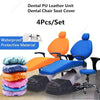 4pcs/Set Dental Pu Leather Unit Dental Chair Seat Cover Chair Cover Elastic Waterproof Protective Case Protector Dentist Equipment