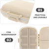 2pcs 8-Compartment Portable Double-Layer Airtight Pill Organizer Case, Travel and Daily Medicine Storage Box, Beige Multi-Grid Dispenser for Supplements and Tablets