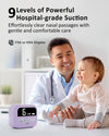 HEYVALUE Nasal Aspirator for Baby, Hospital Grade Nose Sucker with 9 Levels Suction, Night Light and Nursery Rhyme Soothing, Electric Nose Suction for Baby with Food-Grade Silicone Tips Purple