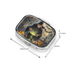 Square Round Pill Case Light Blue Pizza Slice Pill Box Daily 2 Compartment Travel Pill Container for Pocket Purse Portable Medicine Cod Liver Oil Storage Box 2 Times a Day Pill Organizer