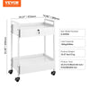 VEVOR Lab Rolling Cart, 3-Shelf Stainless Steel Rolling Cart, Lab Serving Cart with Swivel Casters, Dental Utility Cart for Clinic, Lab, Hospital, Salon, 26.38"x15.55"x34.13"
