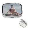 Square Round Pill Case Pirate Characters Pill Box Daily 2 Compartment Travel Pill Container for Pocket Purse Portable Medicine Cod Liver Oil Storage Box 2 Times a Day Pill Organizer