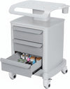 Generic Mobile Ultrasound Trolley Cart 110LBS Load Equipment Organizer Trolley with 3 Drawers 4 Wheels for Hospital Dental Clinics Beauty Salons