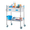 VEVOR Lab Rolling Cart, 3-Shelf Stainless Steel Rolling Cart, Lab Serving Cart with Swivel Casters, Dental Utility Cart for Clinic, Lab, Hospital, Salon, 26.38"x15.55"x34.13"