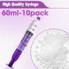 60ml Syringe with Cap, 60cc Plastic Syringes for Liquid, Feeding, Individually Wrapped 10 Pack