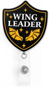 Wing Leader Badge Reel Bookish Dragon Romantasy Fantasy Books Book Lover Readers Badge Holder with Retractable Clip for RN LPN MA Medical Worker Teacher Doctor Accessories Gifts 2 Inches