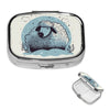 Square Round Pill Case Pirate Characters Pill Box Daily 2 Compartment Travel Pill Container for Pocket Purse Portable Medicine Cod Liver Oil Storage Box 2 Times a Day Pill Organizer