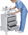 Generic Mobile Ultrasound Trolley Cart 110LBS Load Equipment Organizer Trolley with 3 Drawers 4 Wheels for Hospital Dental Clinics Beauty Salons