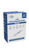 U-100 Disposable Syringe with Needle 1ml / cc (U100 units) 29G x 5/16-inch (8mm), Individually Sealed, Hygienic and Blister Wrapped - U100 29G 8mm (0.3 inch) - (Pack of 30)