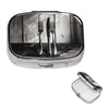 Square Round Pill Case Pirate Characters Pill Box Daily 2 Compartment Travel Pill Container for Pocket Purse Portable Medicine Cod Liver Oil Storage Box 2 Times a Day Pill Organizer