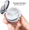 Cool Skull Graphics Pill Organizer Round Pill Box Small Pill Case with 3 Compartment Travel Pill Container Portable Medicine Box Metal Medicine Organizer Medication Holder
