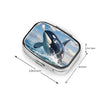 Square Round Pill Case Light Blue Pizza Slice Pill Box Daily 2 Compartment Travel Pill Container for Pocket Purse Portable Medicine Cod Liver Oil Storage Box 2 Times a Day Pill Organizer