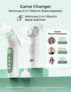 Momcozy BreezyClear™ 2-in-1 Electric Nasal Aspirator for Baby with Spray, 65kPa Hospital-Grade Suction, 4 Adjustable Levels, Quiet & Portable Nose Cleaner with Soothing Light & Music