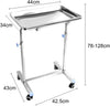 Adjustable Stainless Steel Mayo Tray Stand - Height-Adjustable Trolley for Medical, Dental, Tattoo, Spa, and Salon Equipment - Durable and Versatile Utility Cart