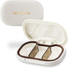 ONTERATE Small Pill Box, 3 Compartments Small Pill Case for Purse Pocket, Removable Divider Travel Pill Organizer, Moisture Proof Portable Mini Pill Container Medicine Organizer for Vitamins (White)