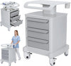 Mobile Ultrasound Trolley Cart, 110LBS Load Capacity Esthetician Equipment Stand with 3 Drawers & 4 Wheels, for Hospital, Dental Clinics & Beauty Salons